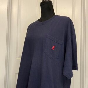 Vintage Disney World Embroidered Mickey Pocket T-Shirt‎ Navy XL